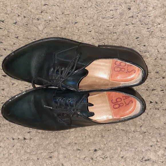 A.S. 98 Oxfords-Black Leather Lace Up-Pointed Toe-Size 37-Excellent - Picture 7 of 9